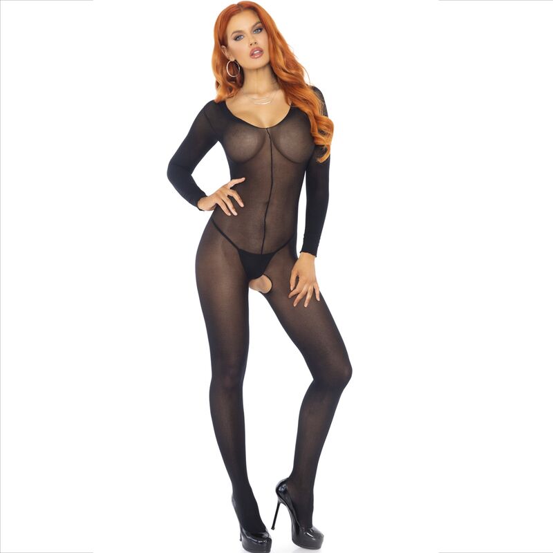 Leg Avenue - Bodystocking Manica Lunga Nero - immagine 4