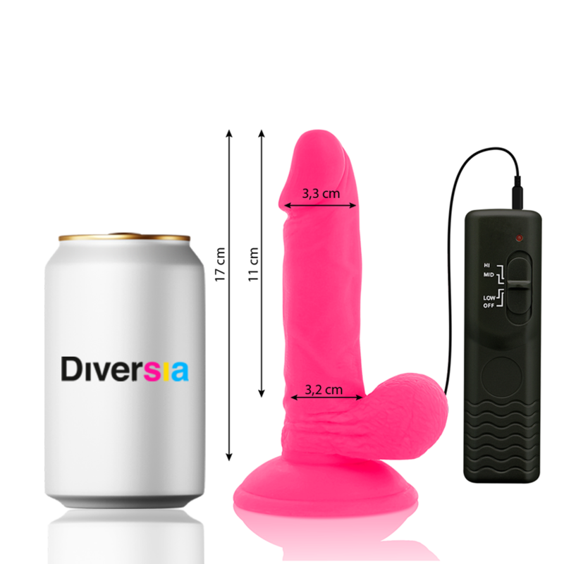 Diversia - Dildo Vibrante Flessibile Rosa 17 Cm Ø 3.3 Cm - immagine 3