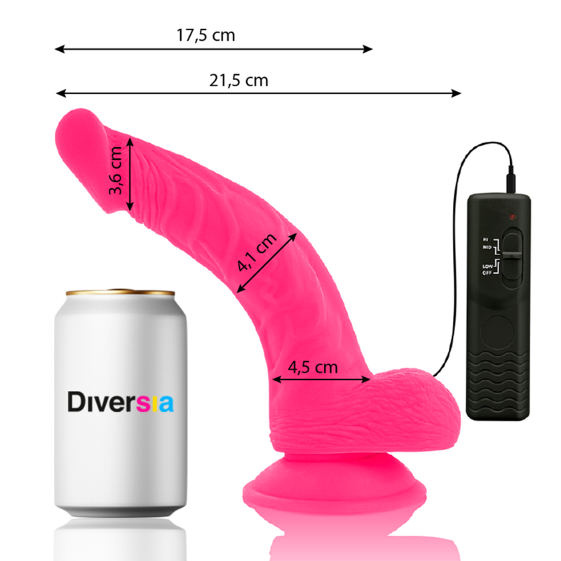 Diversia - Dildo Vibrante Flessibile Rosa 21.5 Cm Ø 4.5 Cm - immagine 3