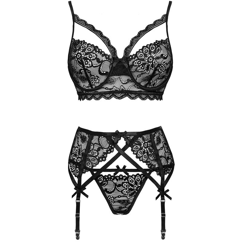 Livco Corsetti Fashion - Moridam Lc 90552 Reggiseno + Reggiseno + Slip Nero L/Xl - immagine 6
