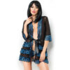 Chilirose - Cr 3837 Pegnoir Blu e Nero S/M