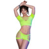 Chilirose - Cr 4433 Top e Shorts Verde S/M