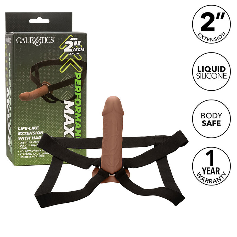 Calexotics - Estensione Reale Performance Maxx con Imbracatura in Pelle Marrone - immagine 2