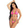 Leg Avenue - Set Top e Pantaloni Rete Multicolore