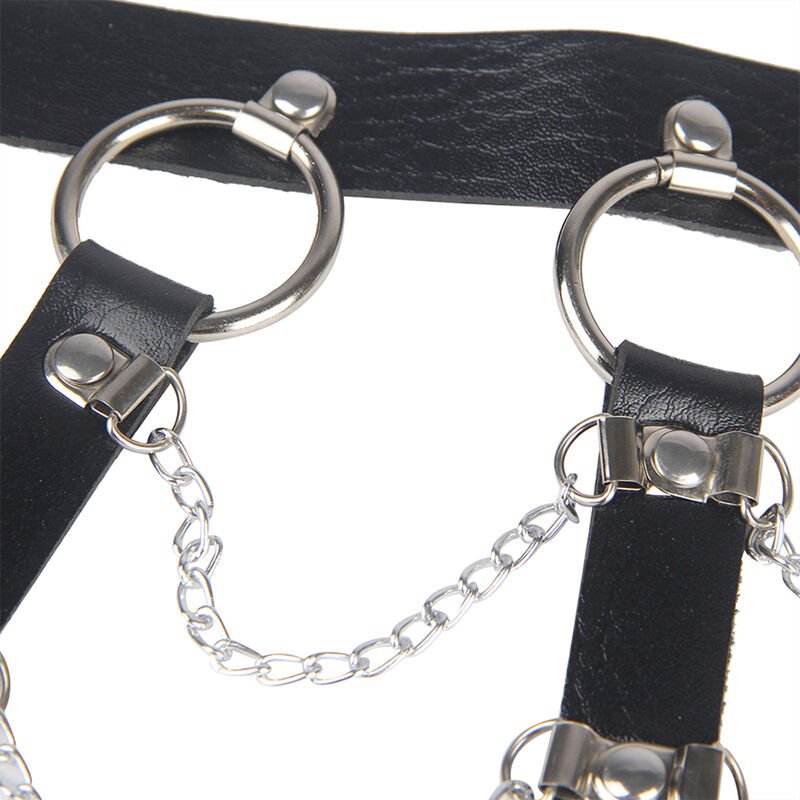 Subblime - Pettorale Catene in Pelle Nera Taglia Unica - immagine 5
