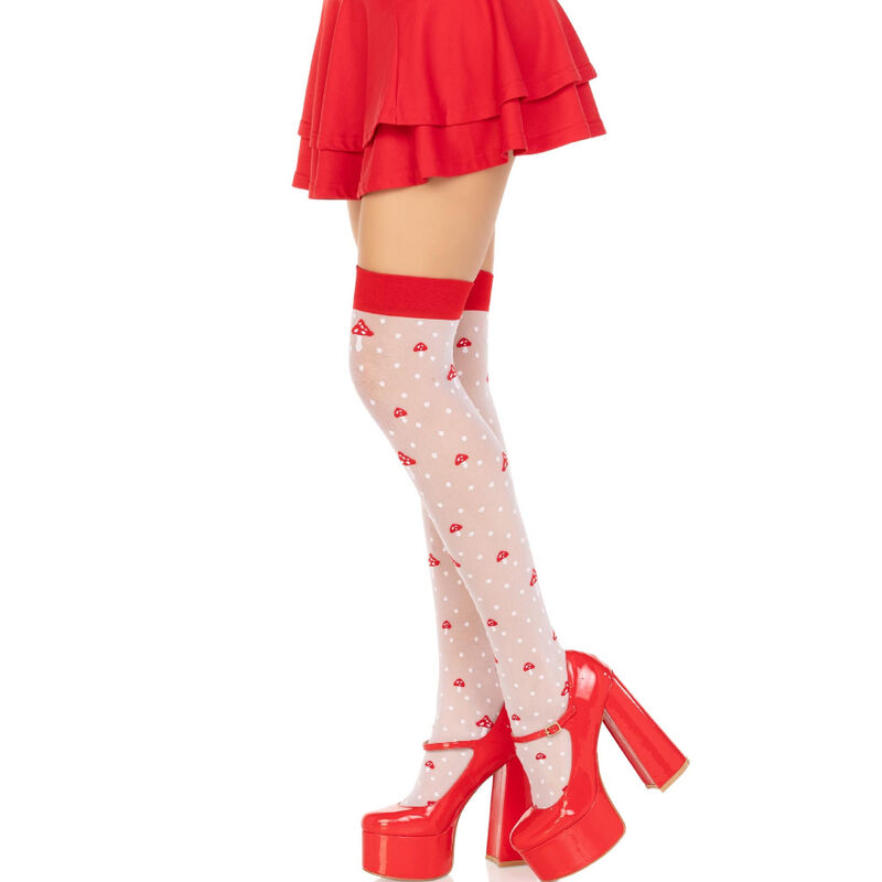 Leg Avenue - Calzini a Fungo Rosso/Bianco - immagine 3