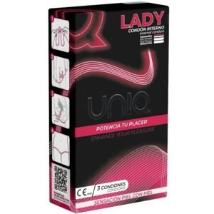 Uniq - Lady Condom Preservativo Femminile Senza Lattice con Cinghia di Leggenda 3 Unità
