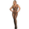 Subblime - 951696 Bodystocking a Rete Senza Cavallo con Spalline sulle Spalle Nero Taglia Unica