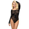 Subblime - 952051 Body a Rete con Maniche Lunge e Spalle Scoperte Nero Taglia Unica