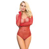 Subblime - 952303 Body Lucido con Spalle Scoperte Manica Lunga Rosso Taglia Unica