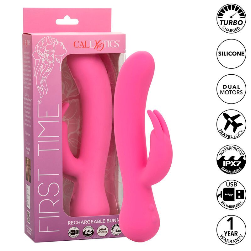 Calexotics - First Time Vibratore Coniglio Ricaricabile Rosa - immagine 2