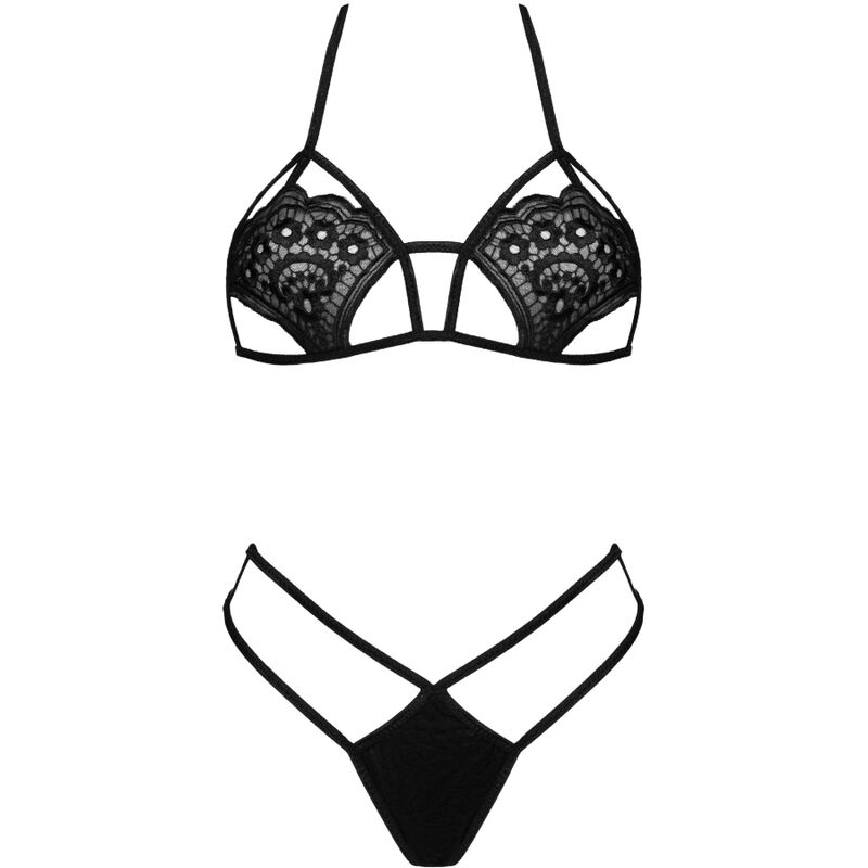 Livco Corsetti Fashion - Jimena Lc 20216 Reggiseno + Perizoma Nero Taglia Unica - immagine 3