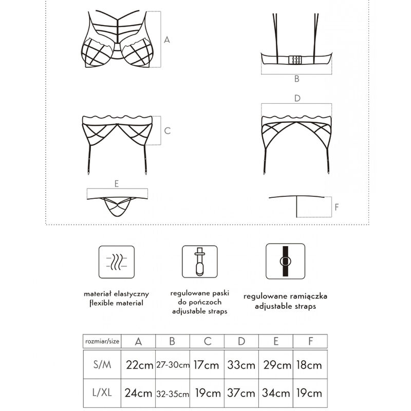 Livco Corsetti Fashion - Soledad Lc 20217 Reggiseno + Slip + Reggisera L/Xl - immagine 4