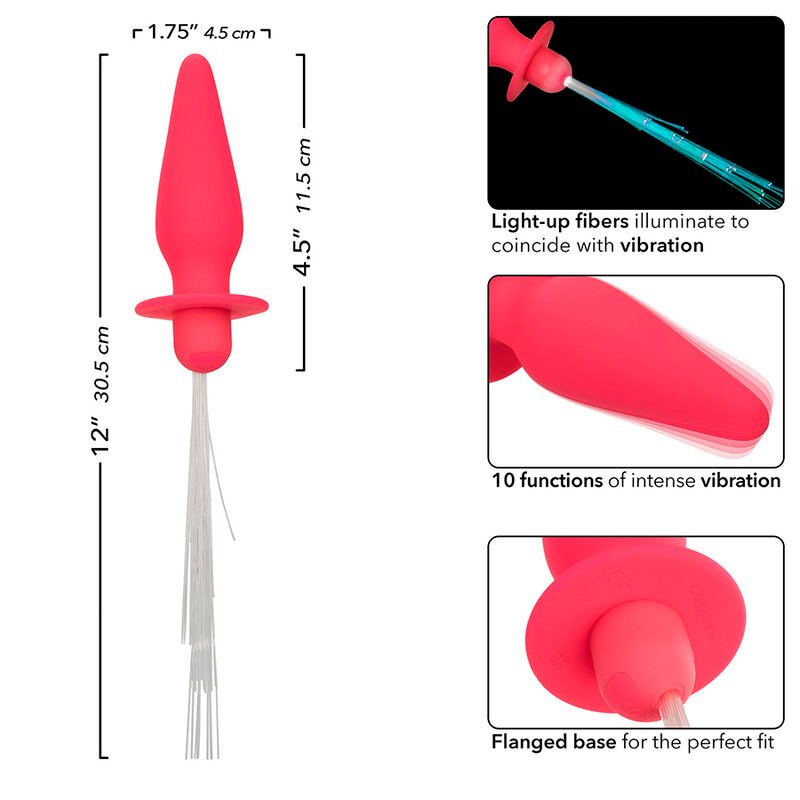 Calexotics - Southern Lights Light Up Plug Anale 10 Vibrazioni Silicone Rosa - immagine 6