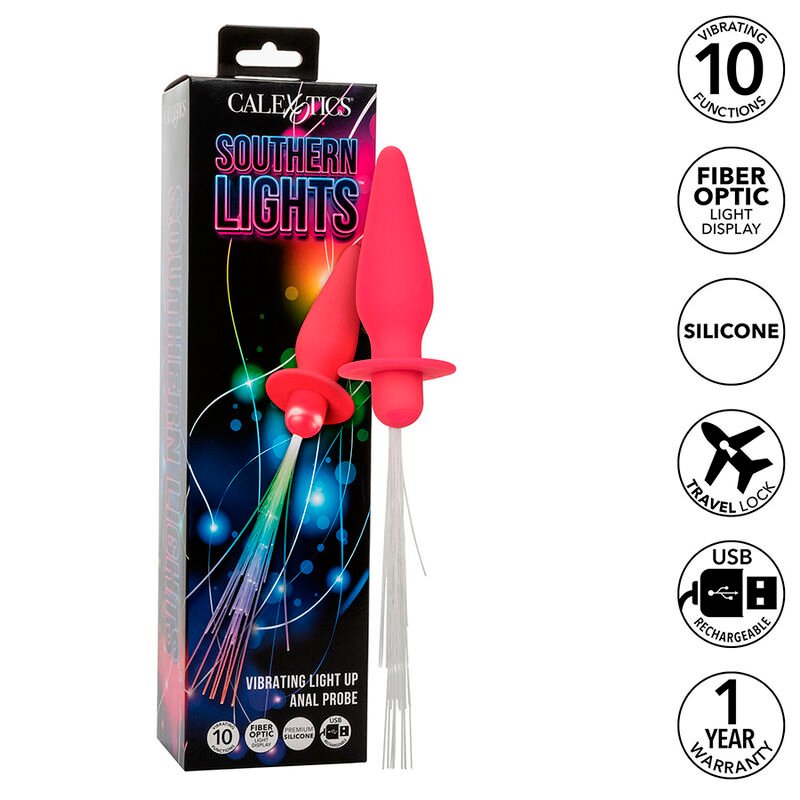Calexotics - Southern Lights Light Up Plug Anale 10 Vibrazioni Silicone Rosa - immagine 2