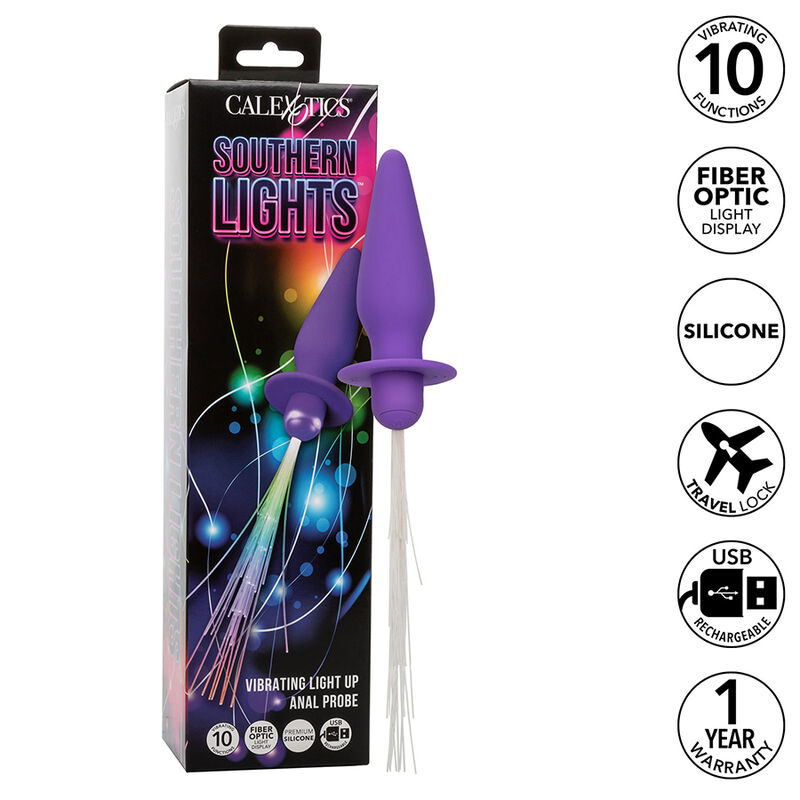 Calexotics - Southern Lights Light Up Plug Anale 10 Vibrazioni Silicone Viola - immagine 2