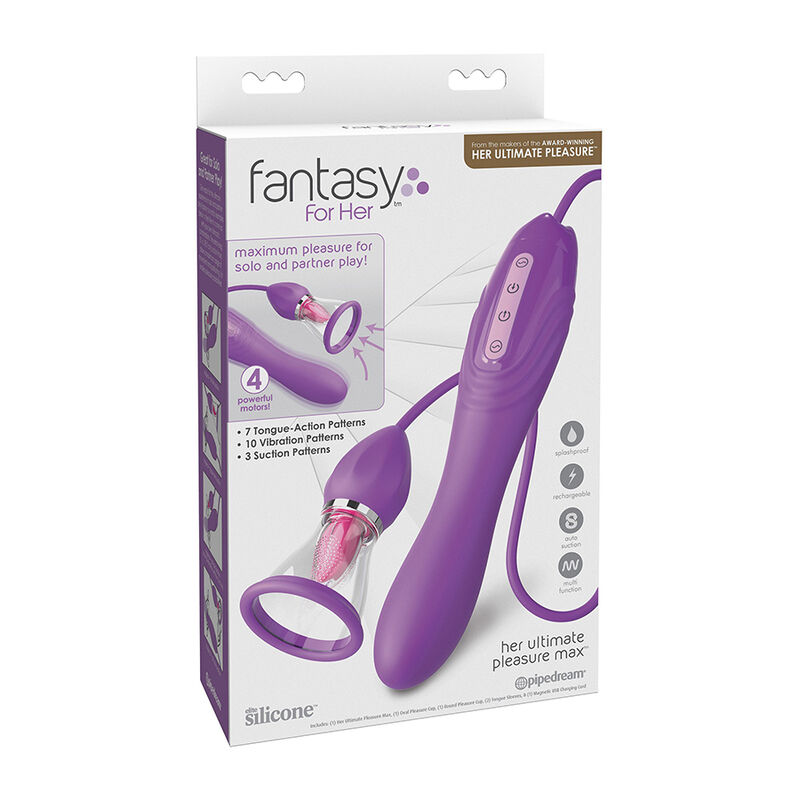 Fantasy For Her - Tubo di Aspirazione Massimo Piacere con Lingua Stimolante Viola - immagine 5