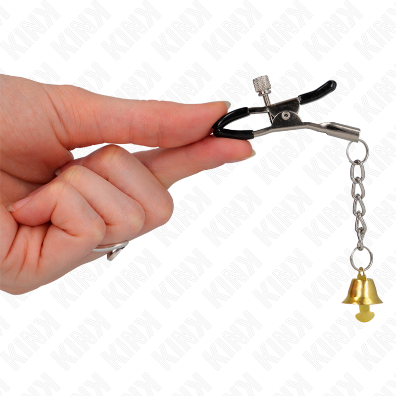 Kink - Morsetti per Capezzoli con Pendente Campanella in Oro 6 Cm - immagine 4