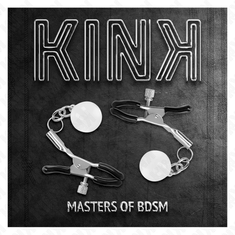 Kink - Morsetti per Capezzoli Perline di Vetro Argento 6 Cm - immagine 5