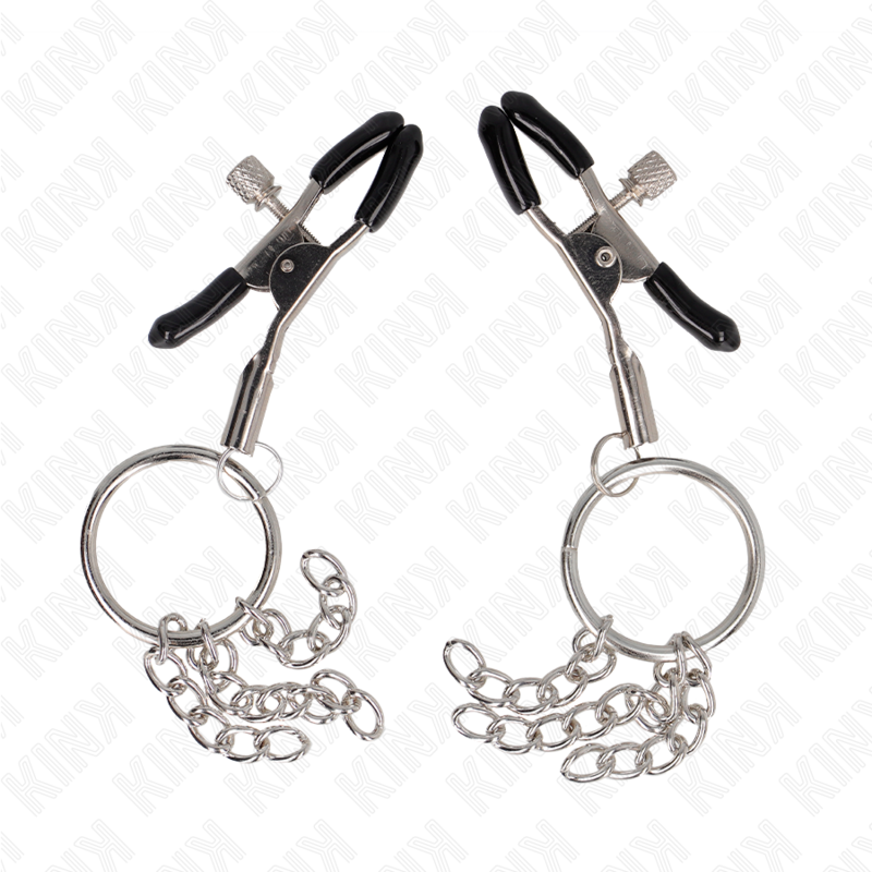 Kink - Morsetto per Capezzolo o Ring e Catenella Argento 6 Cm - immagine 2
