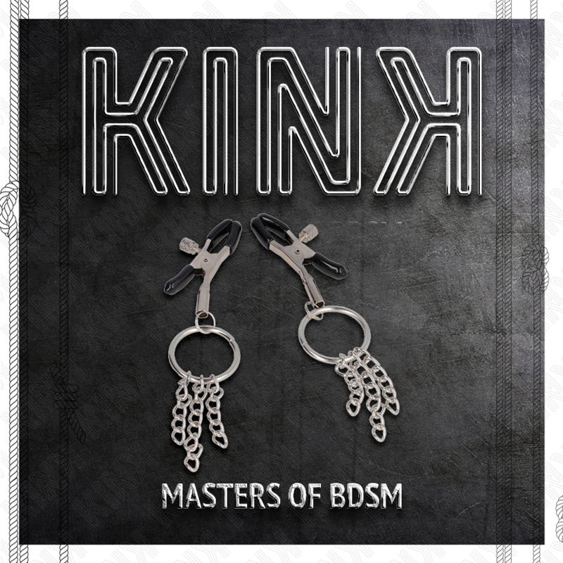 Kink - Morsetto per Capezzolo o Ring e Catenella Argento 6 Cm - immagine 5
