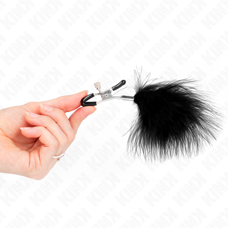 Kink - Pinza per Capezzoli Piuma Nera 7 Cm - immagine 3