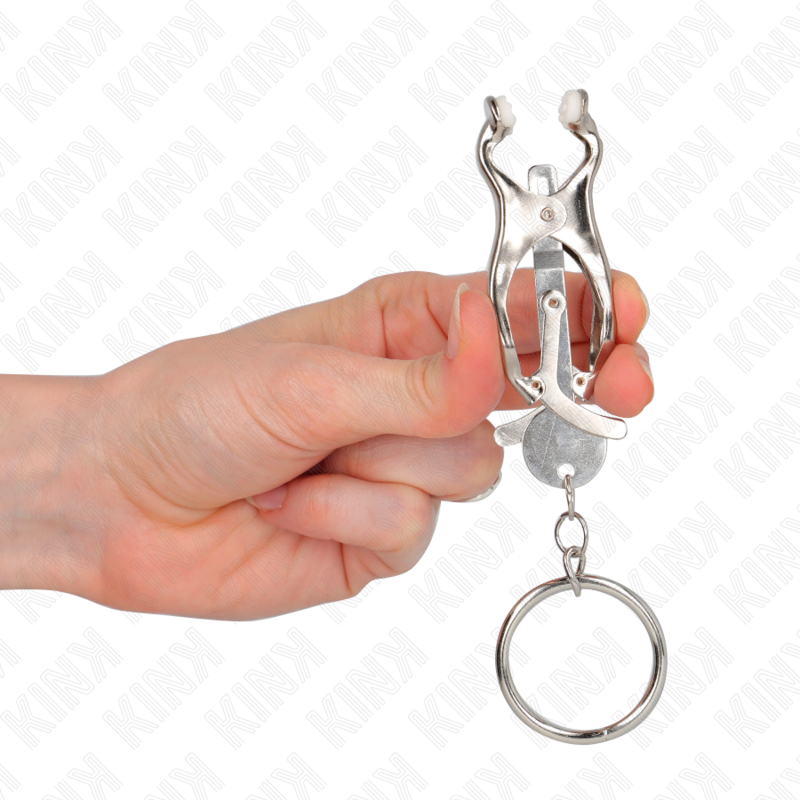 Kink - Morsetti per Capezzoli con O-Ring Trifoglio Giapponese Argento - immagine 4