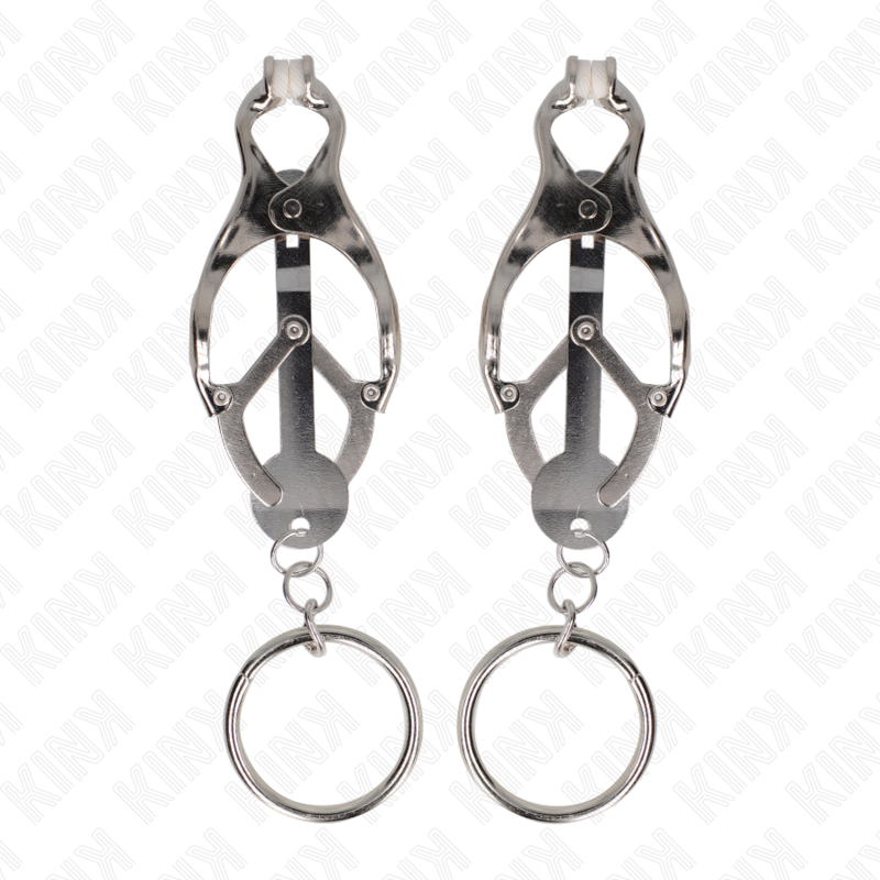 Kink - Morsetti per Capezzoli con O-Ring Trifoglio Giapponese Argento - immagine 2