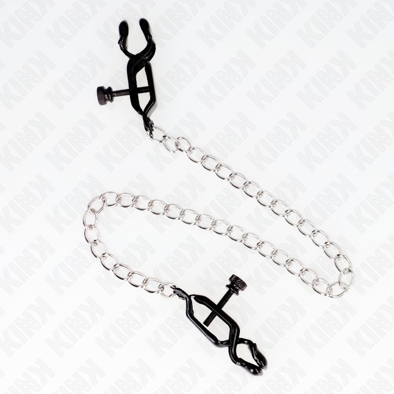 Kink - Morsetti per Capezzoli a Catena Piatta Argento 30 Cm - immagine 2