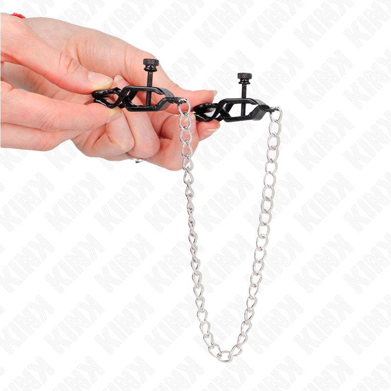 Kink - Morsetti per Capezzoli a Catena Piatta Argento 30 Cm - immagine 4