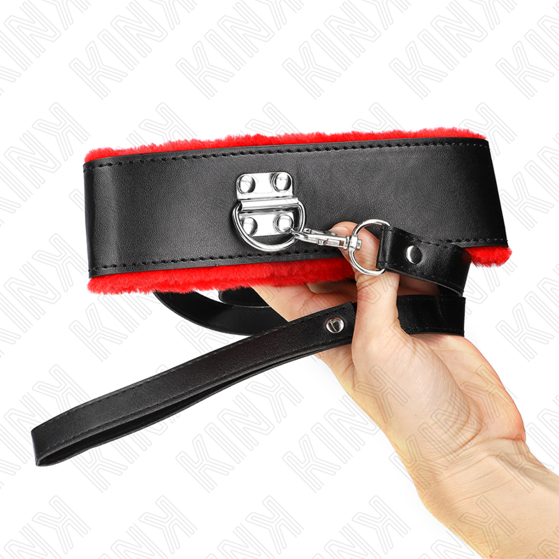 Kink - Collana con Cintura 116 Cm con Cinturino in Pelle Rosso Regolabile 40-48 Cm X 6 Cm - immagine 2