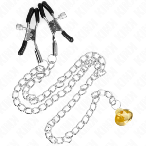 Kink - Pinze per Capezzoli a Catena con Pendente in Corno 30 Cm