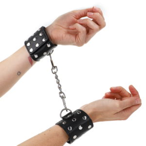 Kink - Resistenza da Polso con Chiusura a Scatto Completa di Rivetti Nera Regolabile 19-24 Cm X 5,5 Cm