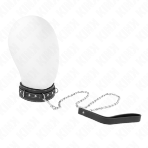 Kink - Collana in Pelle Pvc con Cintura 105 Cm Rivetto Strass 41.5 X 4 Cm