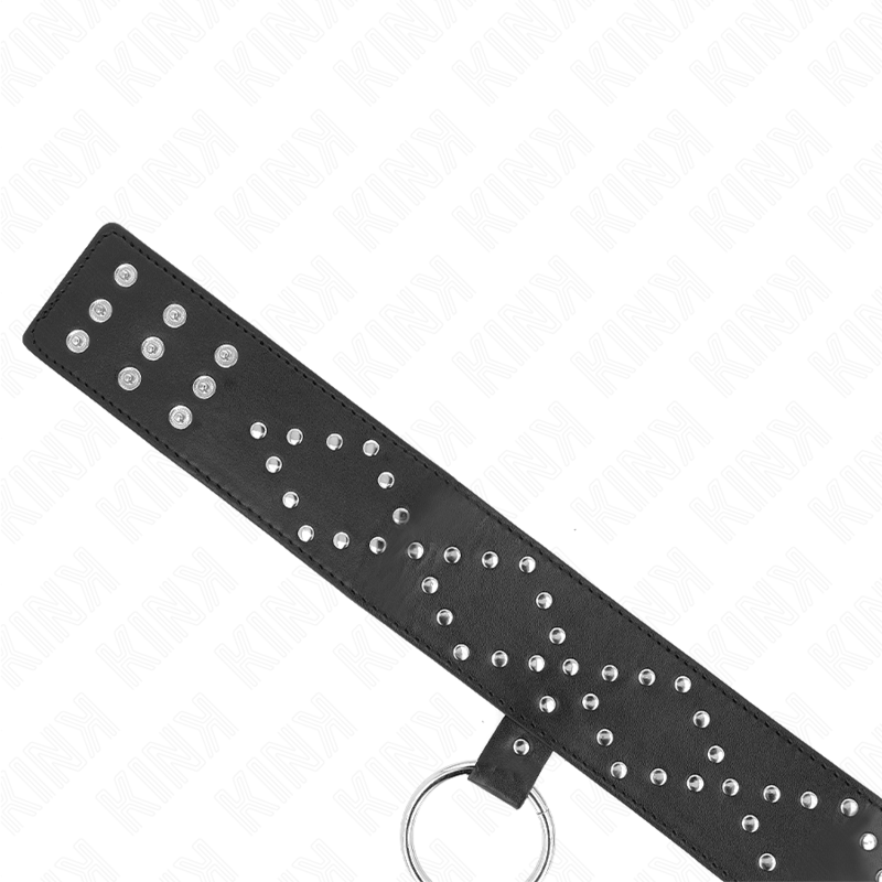 Kink - Collana 65 Cm con Guinzaglio con Borchie Argento Modello 3 Regolabile 36-43 Cm X 5 Cm - immagine 6
