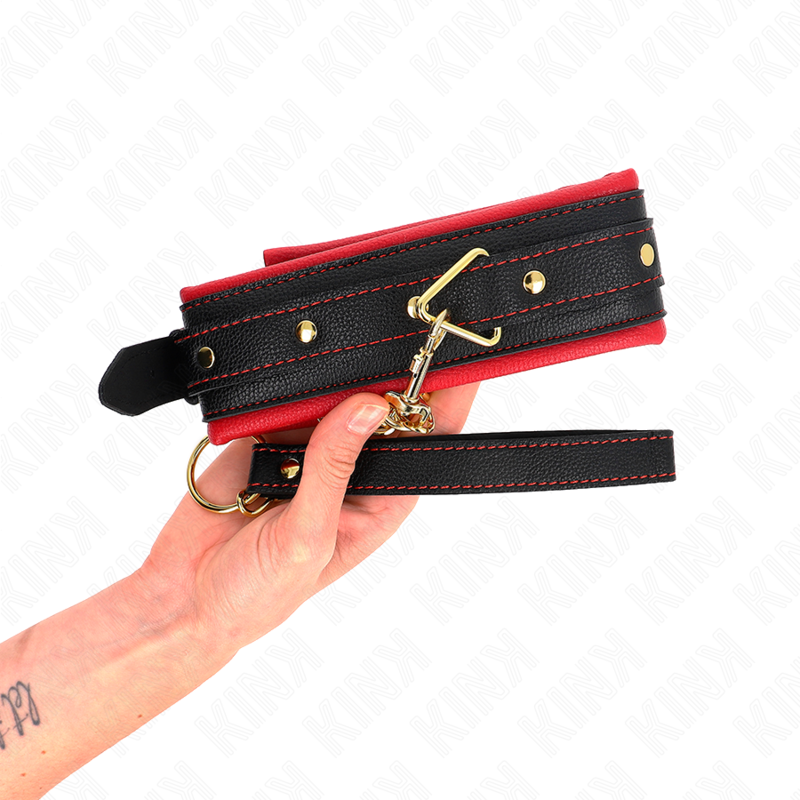 Kink - Collare con Guinzaglio in Tessuto Tinto Regolabile 33-48 Cm X 5,7 Cm - immagine 5