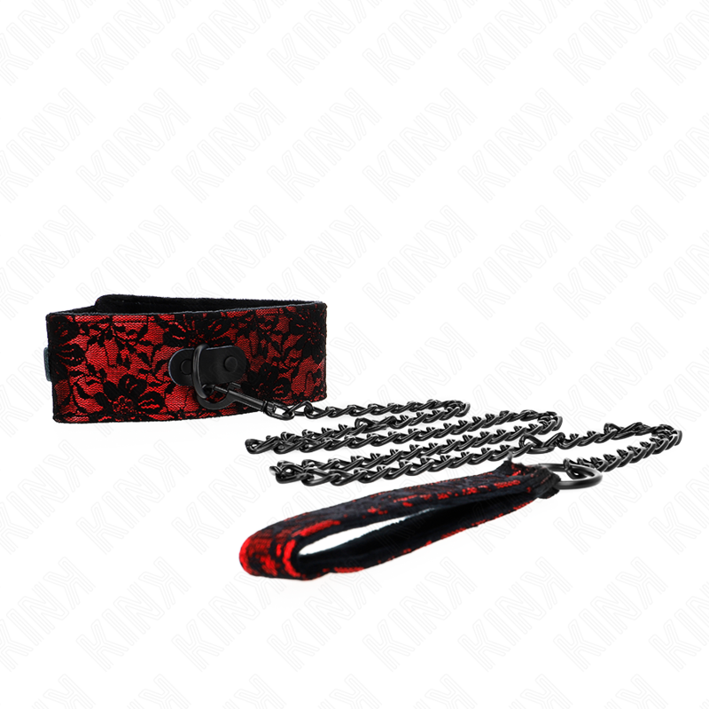 Kink - Collana in Pizzo con Cintura con Cintura in Vera Pelle 105 Cm / 44 X 5,5 Cm - immagine 3