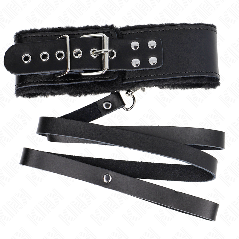 Kink - Collana con Cintura 116 Cm con Cinturino in Pelle Nera Regolabile 40-48 Cm X 6 Cm - immagine 5