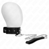 Kink - Collana 65 Cm con Guinzaglio con Borchie Argento Modello 2 Regolabile 36-43 Cm X 5 Cm