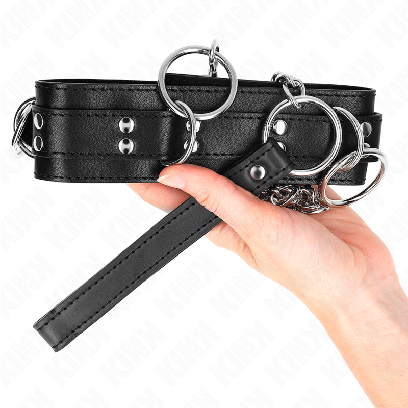 Kink - Collana Schiavitù 3 Anelli con Cinturino 80 Cm 53 X 5 Cm - immagine 5