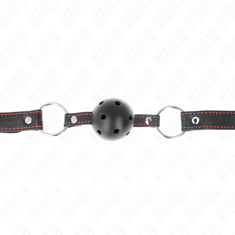 Kink - Ball Gag Hollow Hard Nero Modello 2 65 X 2,5 Cm - immagine 4