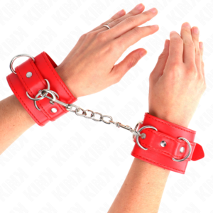 Kink - Resistenza da Polso con 3 Anelli a D Regolabile Rosso 17,5-25 Cm X 6 Cm