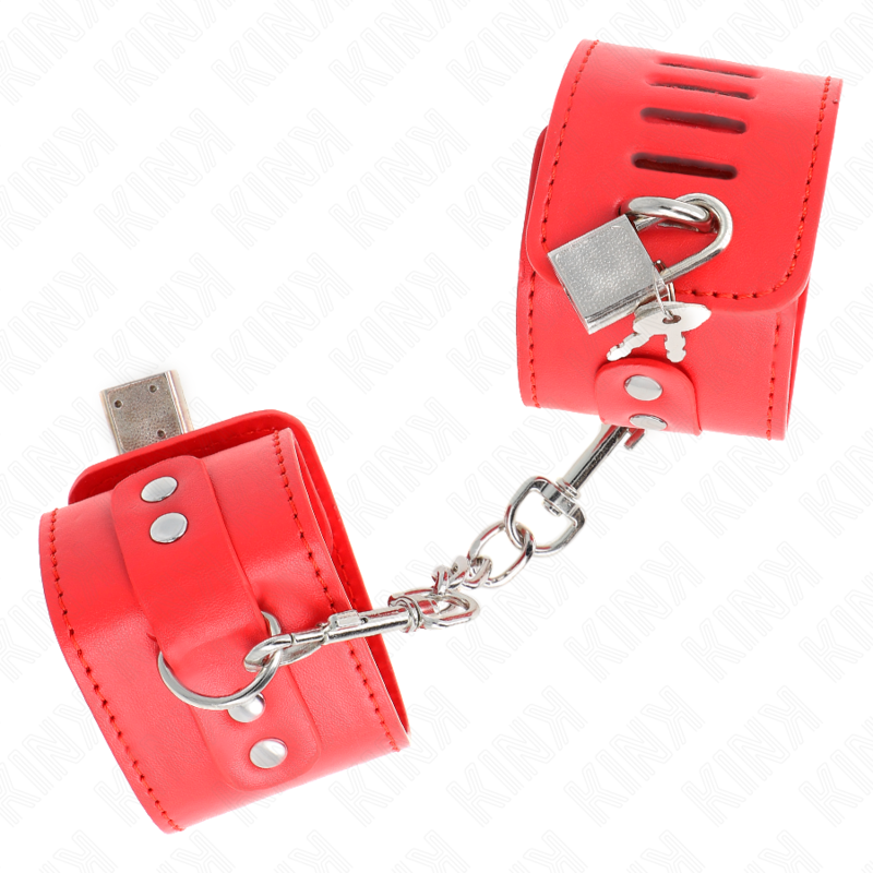 Kink - Resistenza da Polso con Chiusura a Lucchetto Rosso Regolabile 16-23 Cm X 5,5 Cm - immagine 3
