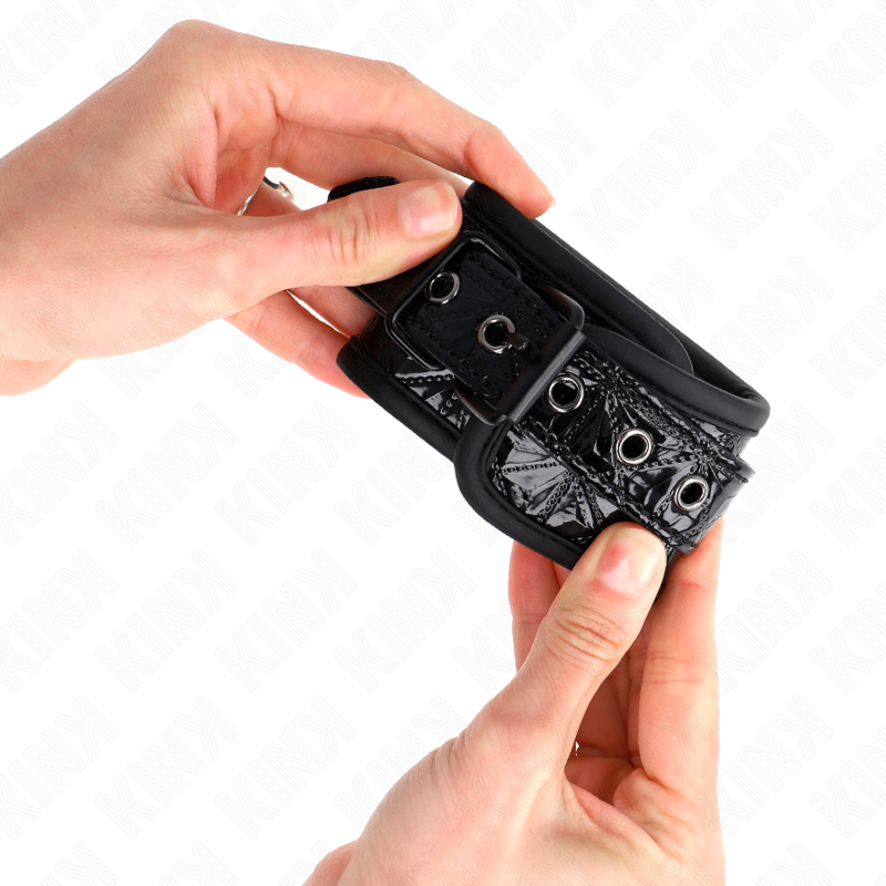 Kink - Resistenza da Polso con Motivo a Diamanti Nero Regolabile 17-26 Cm X 5,5 Cm - immagine 4