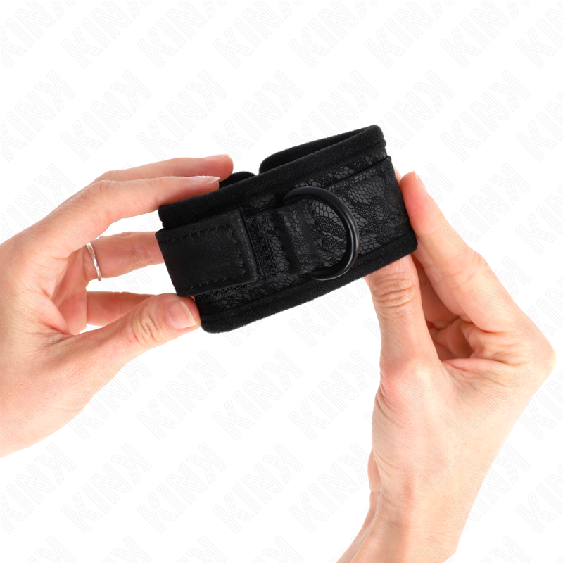 Kink - Polsi Ricoperti di Pizzo Scuro in Neoprene Regolabile Nero 20-29 Cm X 5 Cm - immagine 4