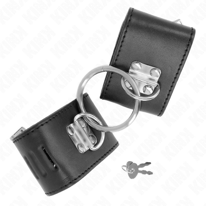 Kink - Polso Fisso con Chiusura ad Anello e Lucchetto Nero Regolabile 16-23 Cm X 5,5 Cm - immagine 3