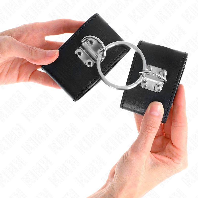 Kink - Polso Fisso con Chiusura ad Anello e Lucchetto Nero Regolabile 16-23 Cm X 5,5 Cm - immagine 4