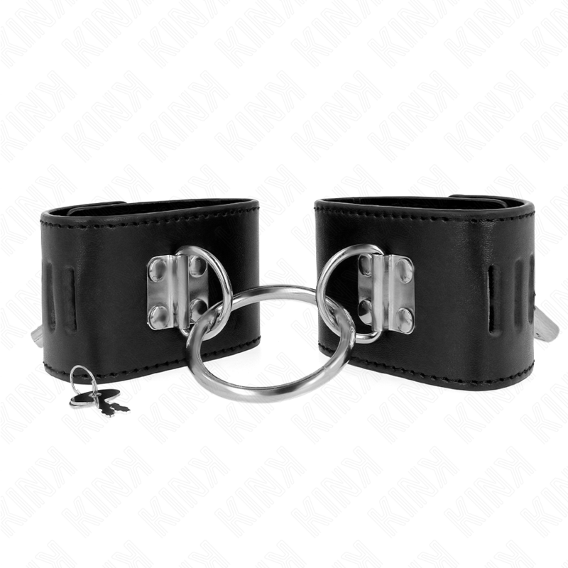 Kink - Polso Fisso con Chiusura ad Anello e Lucchetto Nero Regolabile 16-23 Cm X 5,5 Cm - immagine 2