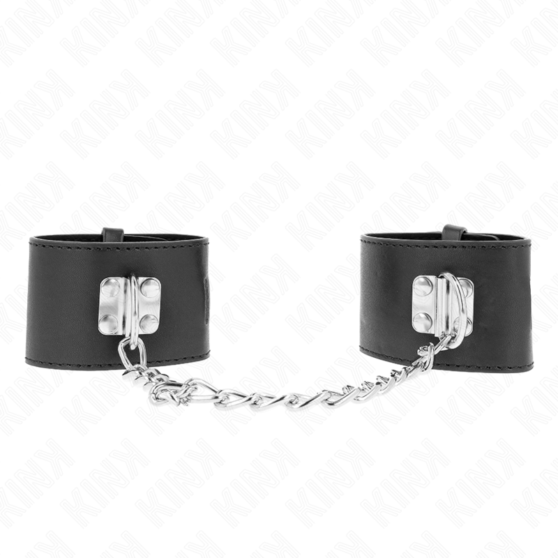 Kink - Polso Fisso con Catena 30 Cm e Chiusura Lucchetto Nero Regolabile 16-23 Cm X 5,5 Cm - immagine 2