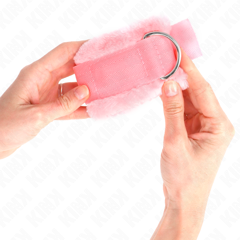 Kink - Poggipolsi Foderati in Pelliccia Rosa Regolabile 17-31 Cm X 7 Cm - immagine 4
